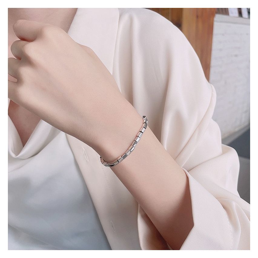 925 Silver and Rhodium Plating Geometric Bracelet