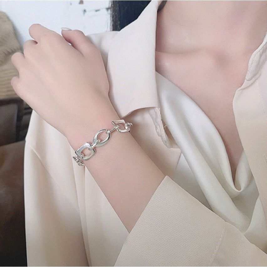 925 Silver and Rhodium Plating Geometric Bracelet