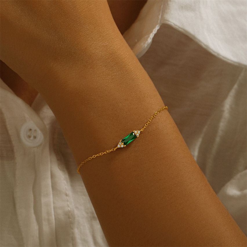 Gold Plating 925 Silver and Zircon Minimalist Bracelet