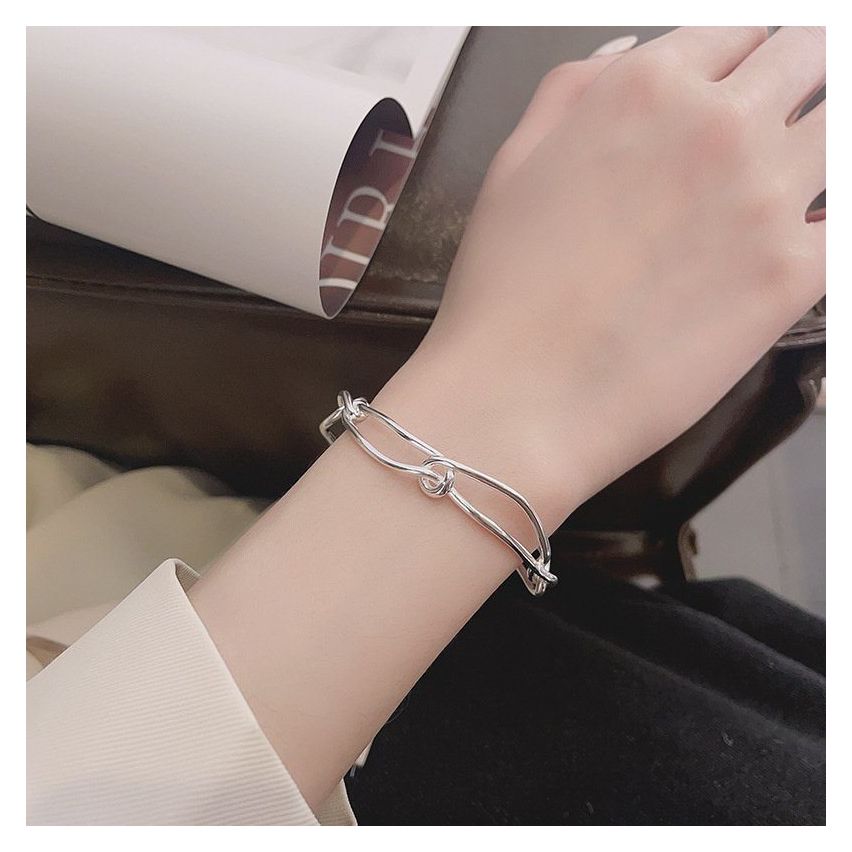 925 Silver and Rhodium Plating Smooth Bracelet