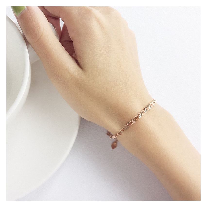 925 Silver and Rose gold Plating Minimalist Bracelet