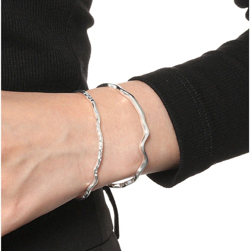 925 Silver and Platinum Plating Smooth Bangle