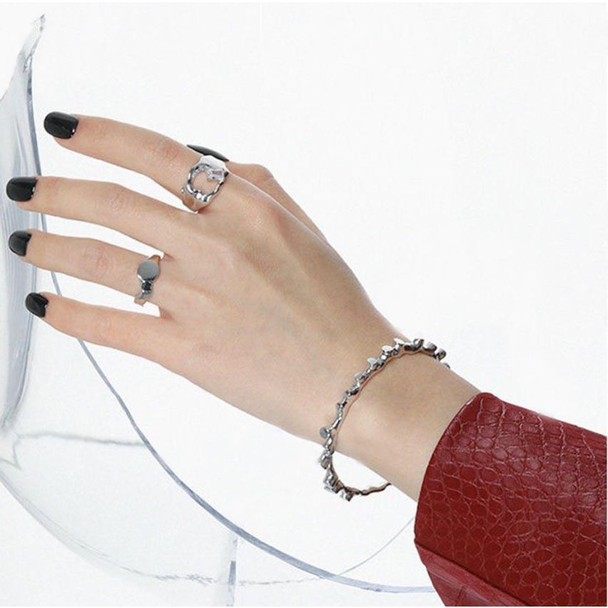 925 Silver and Platinum Plating Geometric Bangle