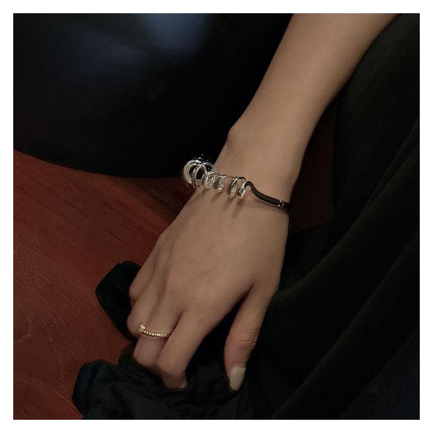 925 Silver Geometric Bangle