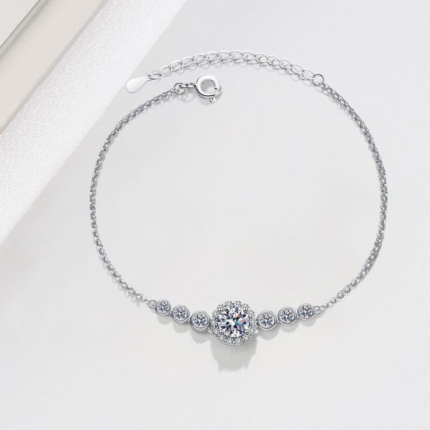 Rhodium Plating 925 Silver and White Tennis Bracelet