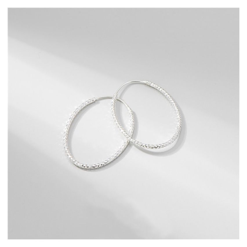 925 Silver and Platinum Plating Hoop Earrings