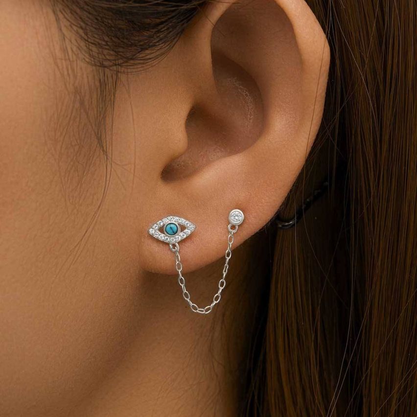 925 Silver and Zircon Minimalist Earrings