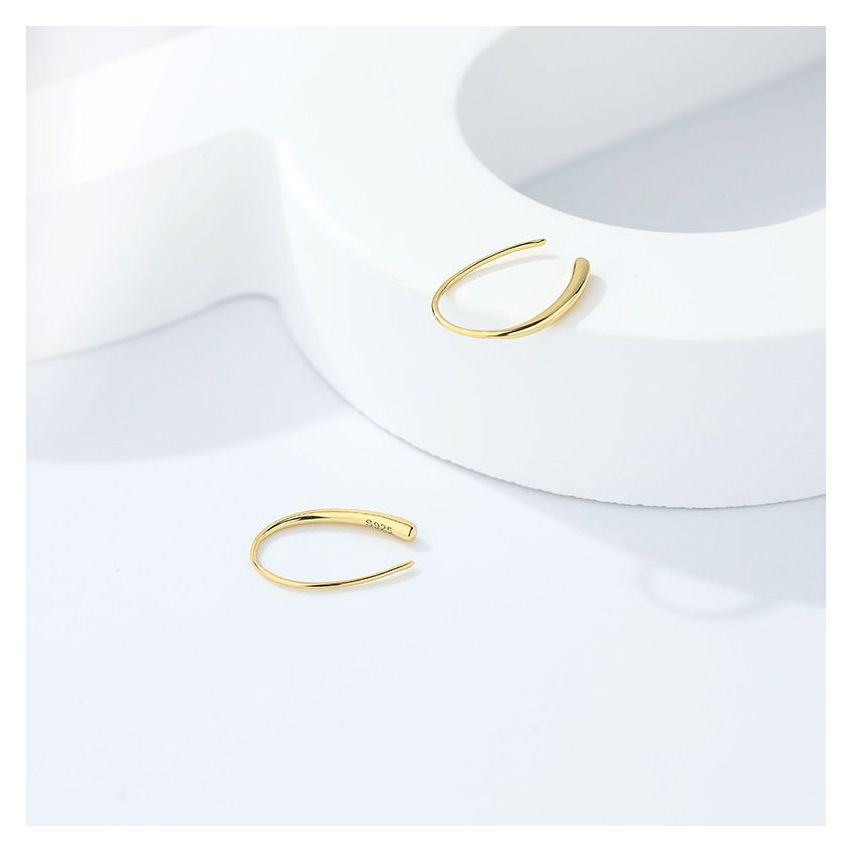 925 Silver and Gold Plating Minimalist Earrings