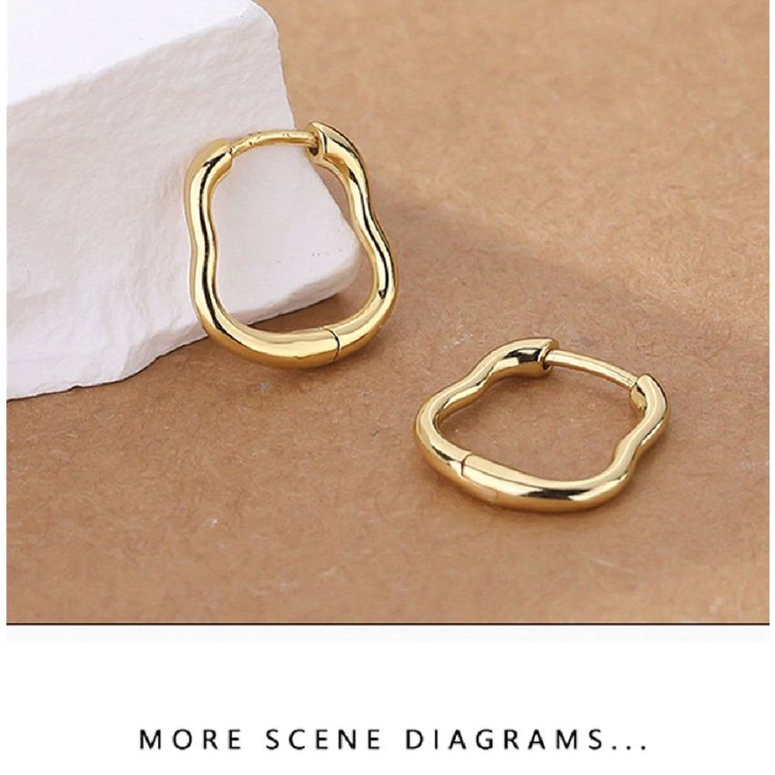 925 Silver and Gold Plating Hoop Earrings