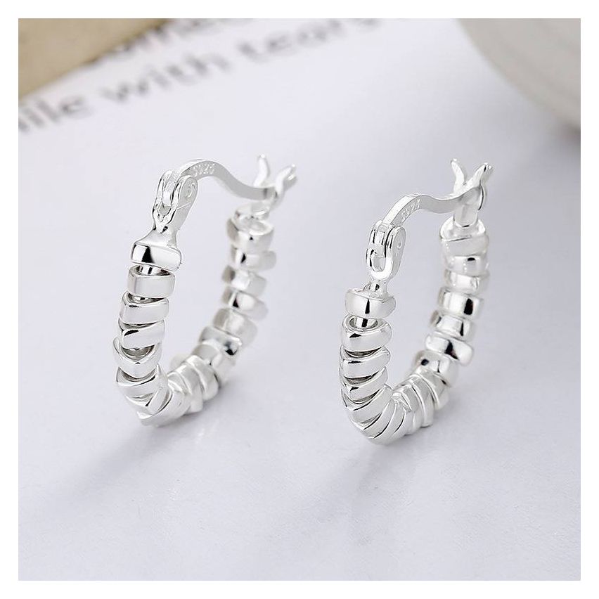 925 Silver and Rhodium Plating Hoop Earrings