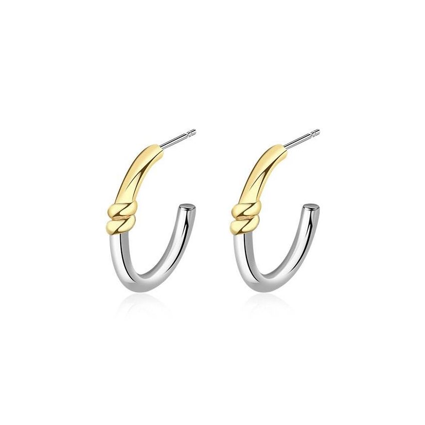 Rhodium Plating 925 Silver and Gold Plating Hoop Earrings