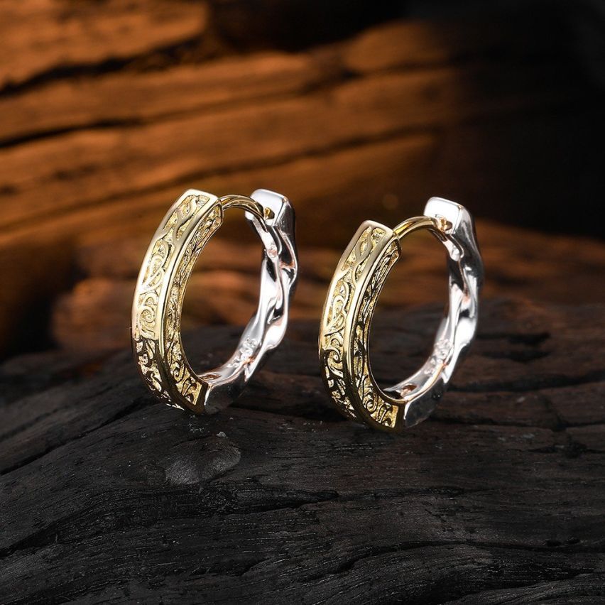 Two plating colors 925 Silver Hoop Earrings