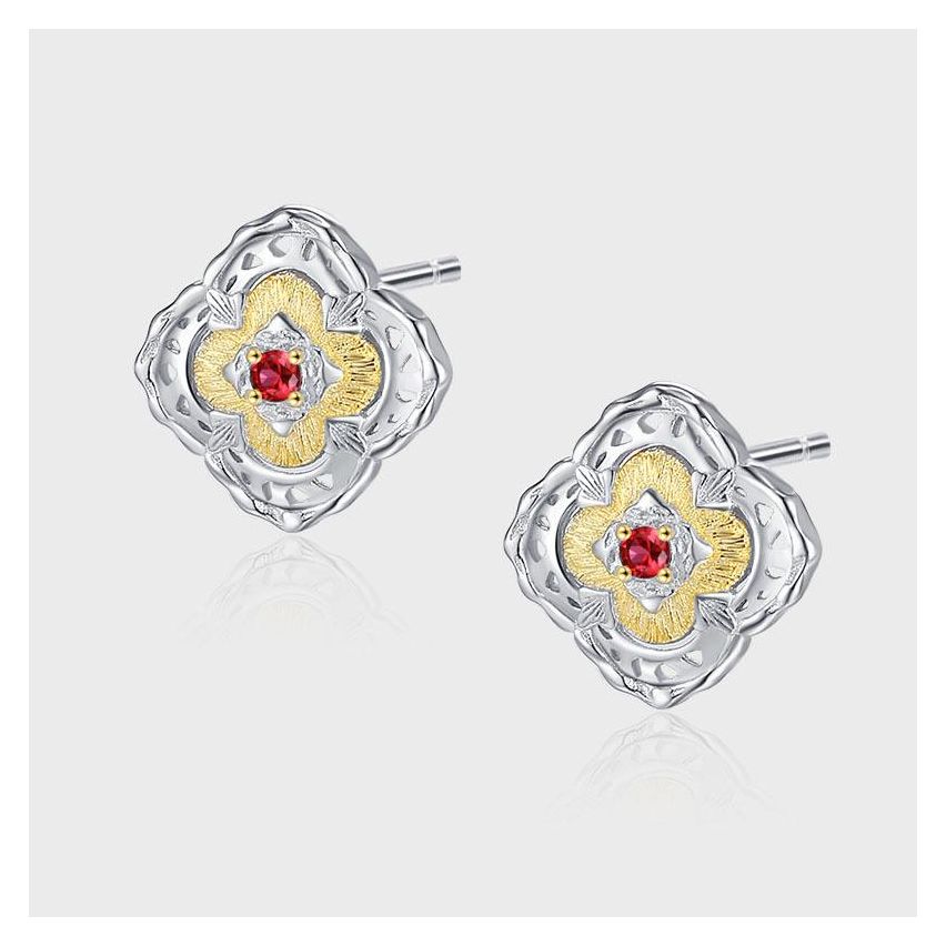 Rhodium Plating 925 Silver and Gold Plating Zircon Urban street Earrings