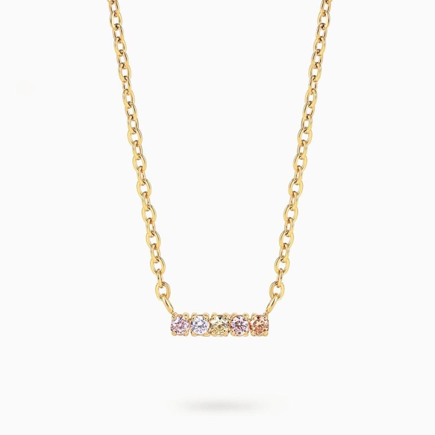 Gold Plating 925 Silver and Combined Zircon Minimalist Pendant