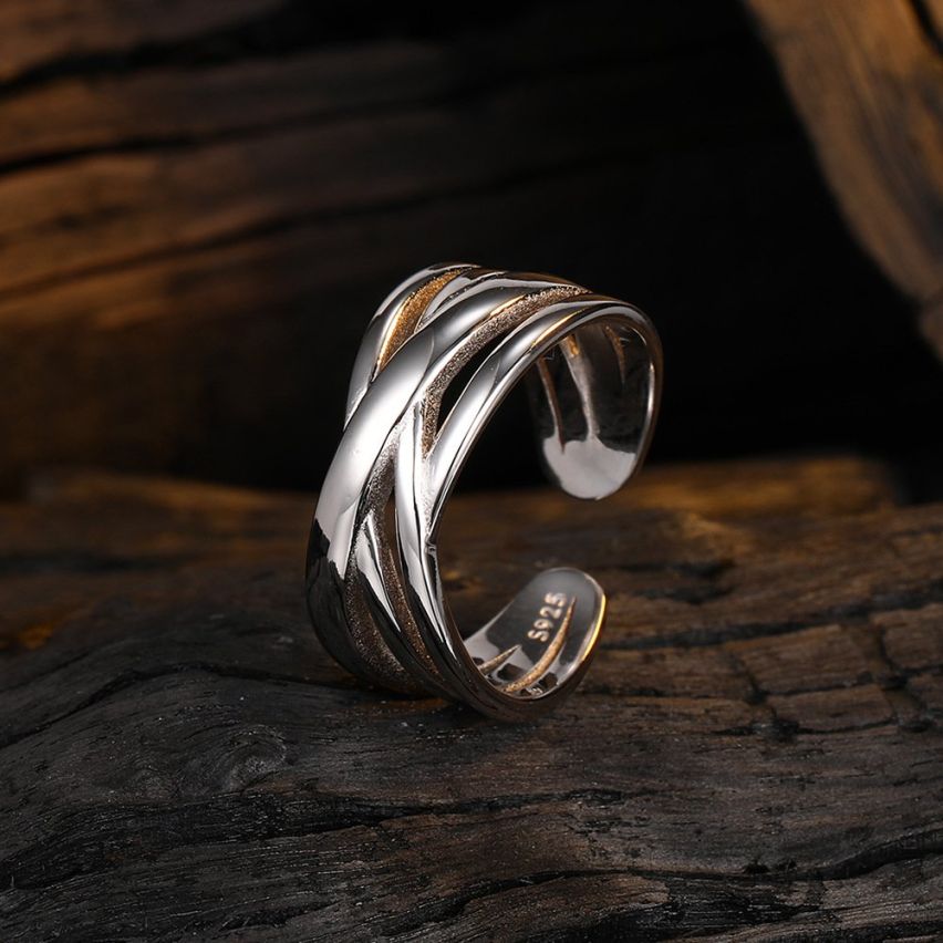 925 Silver and Rhodium Plating Smooth Ring