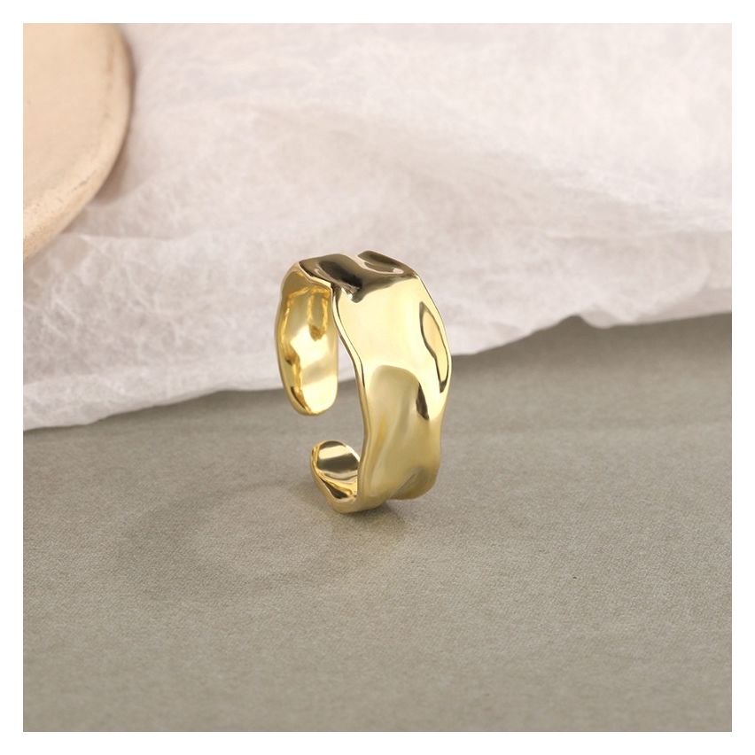 925 Silver and Gold Plating Smooth Ring