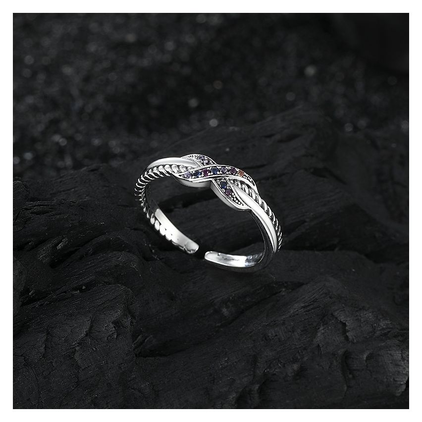 925 Silver and Combined Zircon Balinese Ring