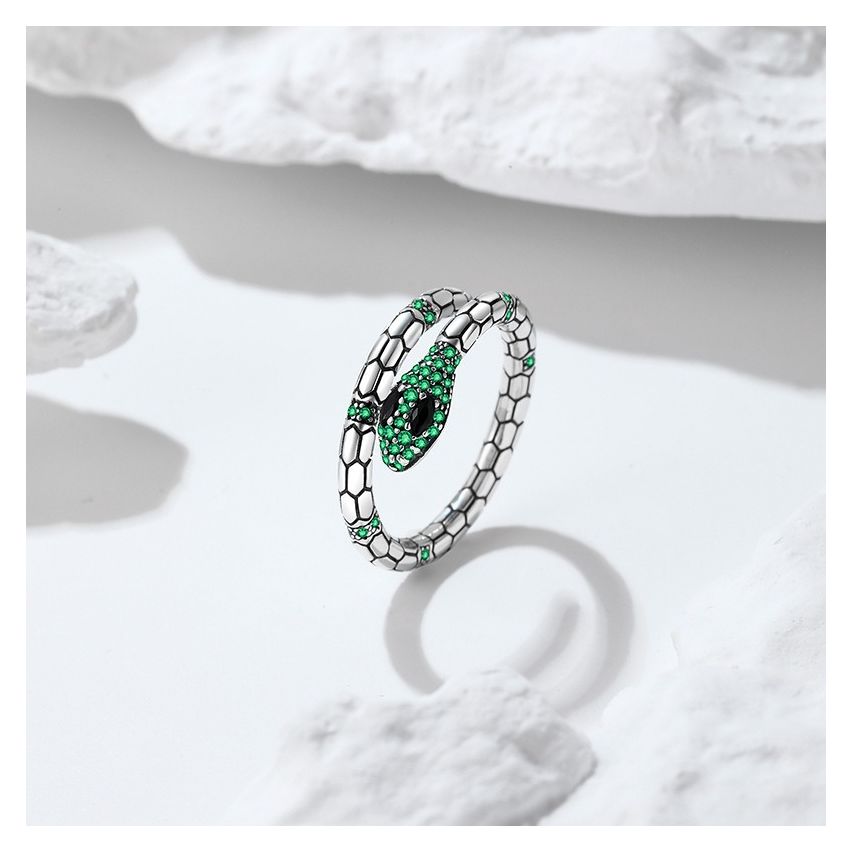 925 Silver and Green Zircon Balinese Ring