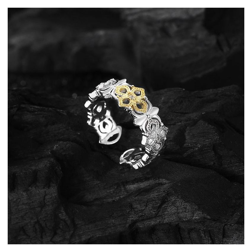 Rhodium Plating 925 Silver and Gold Plating Urban street Ring