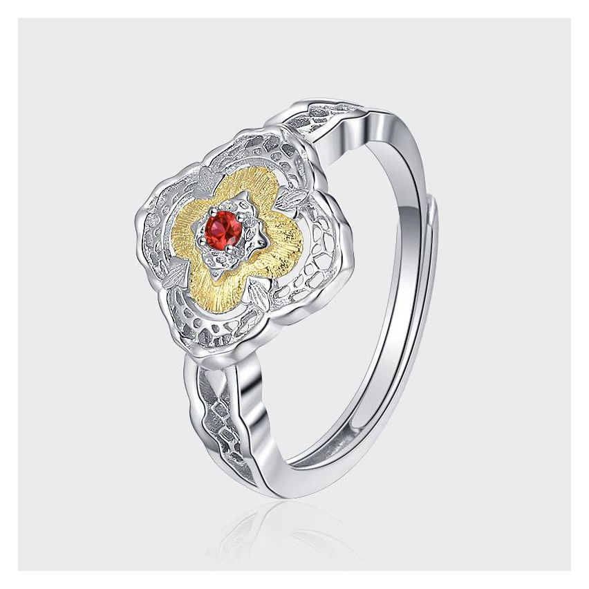 Rhodium Plating 925 Silver and Gold Plating Zircon Urban street Ring